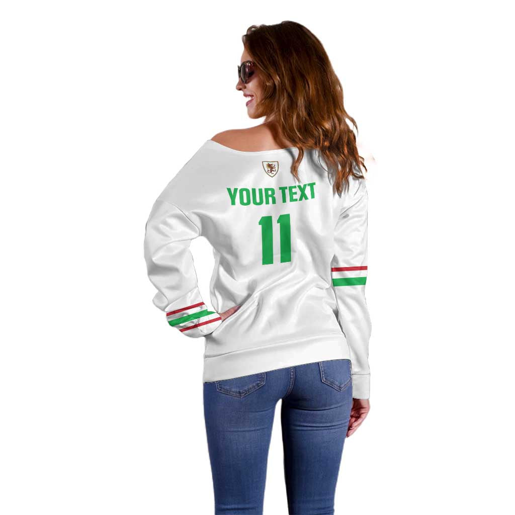 Custom Football 2026 Wales Dragon Off Shoulder Sweater Cymru Gorau Chwarae Cyd Chwarae