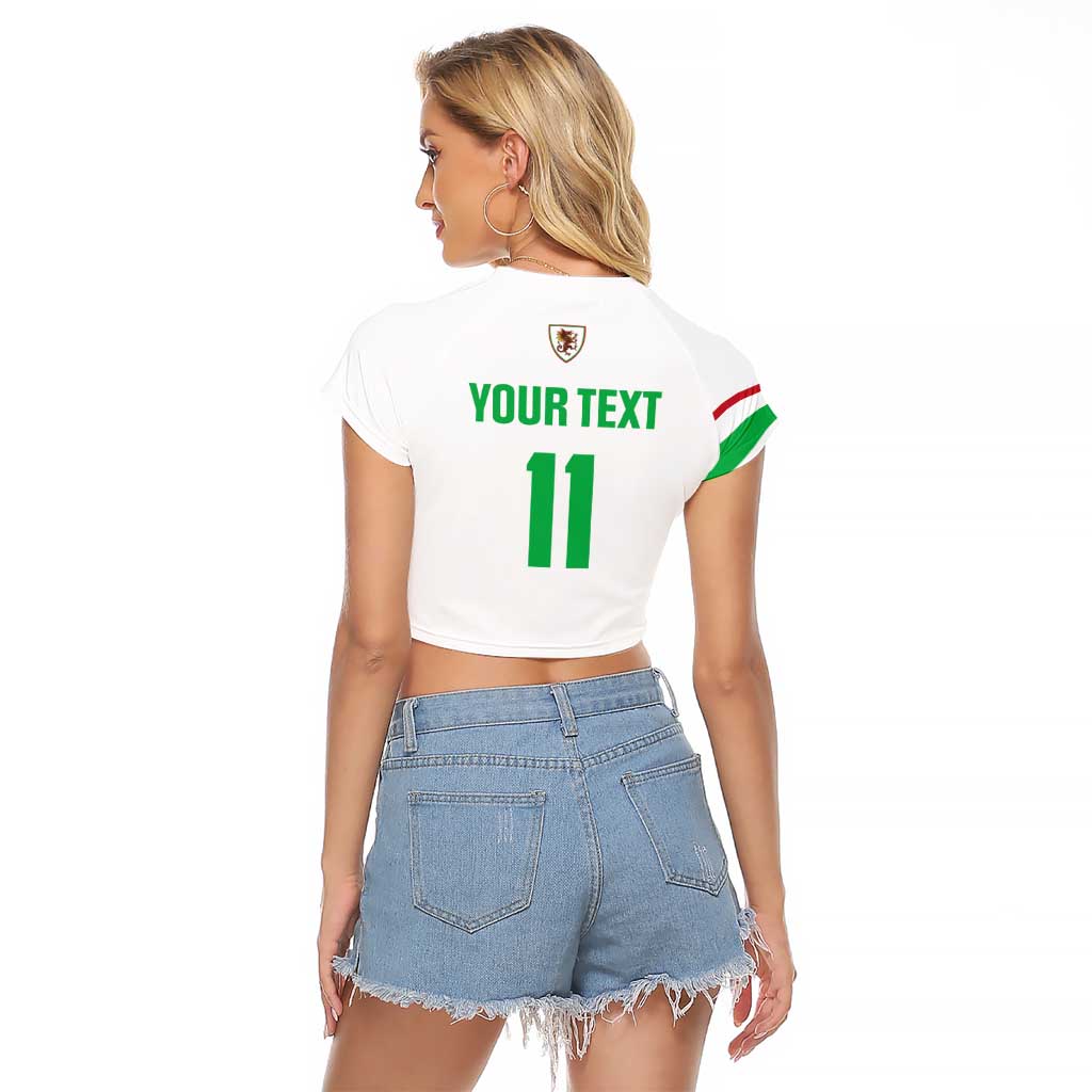 Custom Football 2026 Wales Dragon Raglan Cropped T Shirt Cymru Gorau Chwarae Cyd Chwarae