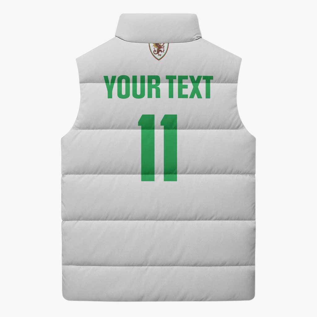 Custom Football 2026 Wales Dragon Sleeveless Puffer Jacket Cymru Gorau Chwarae Cyd Chwarae