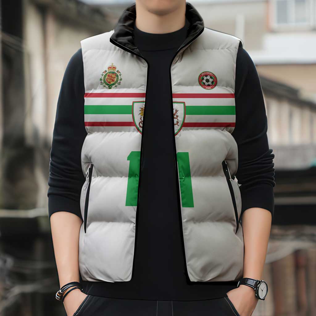 Custom Football 2026 Wales Dragon Sleeveless Puffer Jacket Cymru Gorau Chwarae Cyd Chwarae