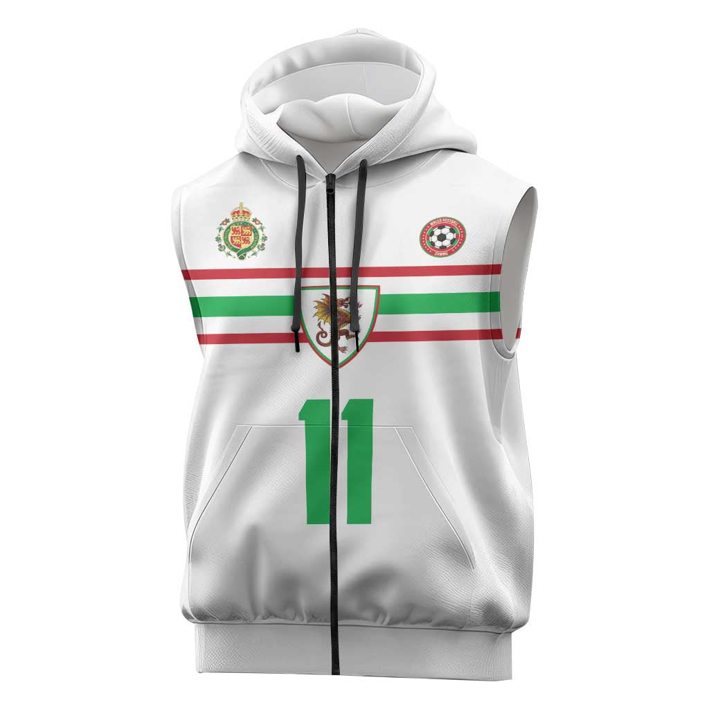 Custom Football 2026 Wales Dragon Sleeveless Zip Hoodie Cymru Gorau Chwarae Cyd Chwarae