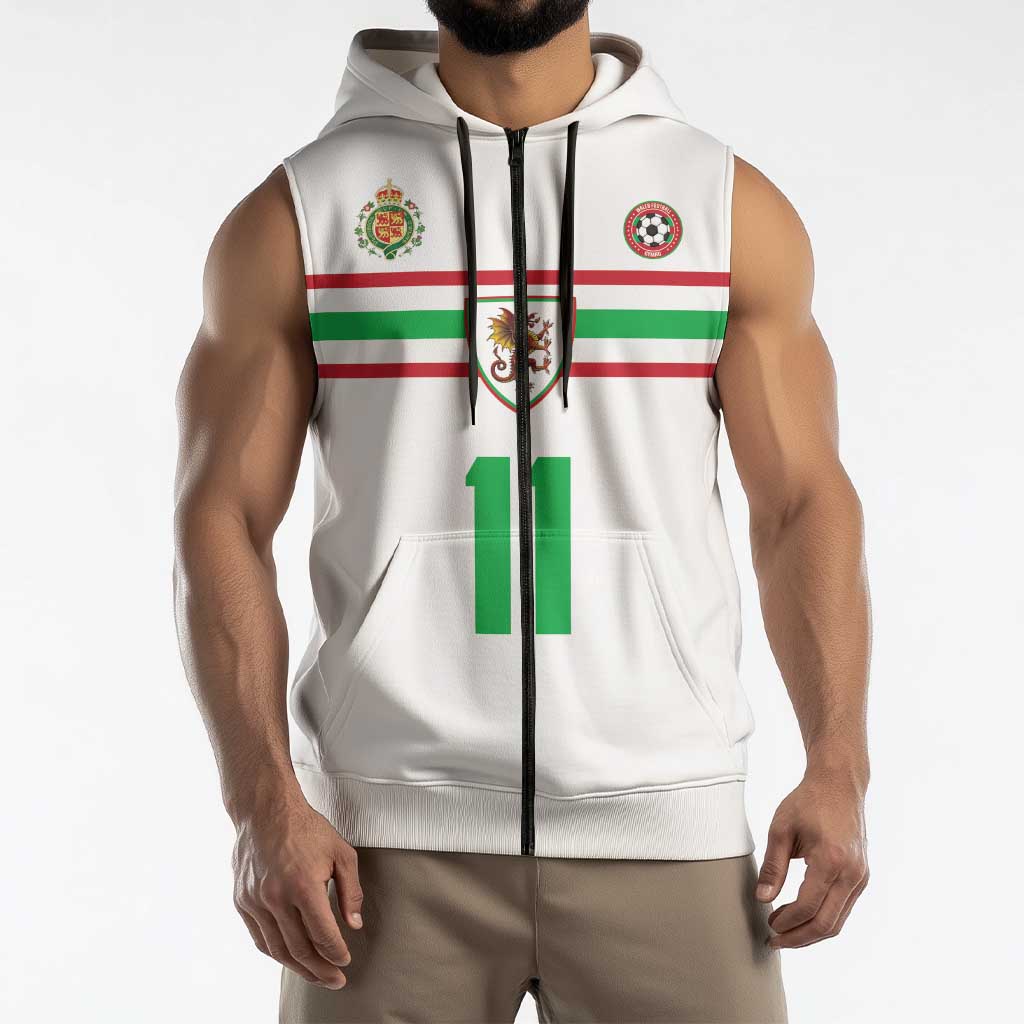 Custom Football 2026 Wales Dragon Sleeveless Zip Hoodie Cymru Gorau Chwarae Cyd Chwarae