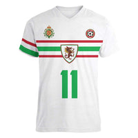 Custom Football 2026 Wales Dragon Women V-Neck T-Shirt Cymru Gorau Chwarae Cyd Chwarae