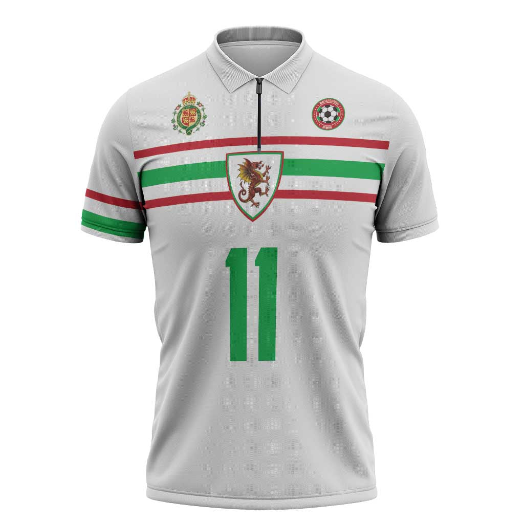 Custom Football 2026 Wales Dragon Zipper Polo Shirt Cymru Gorau Chwarae Cyd Chwarae