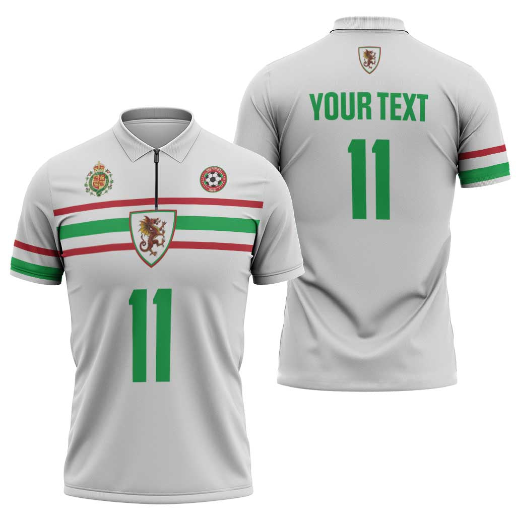 Custom Football 2026 Wales Dragon Zipper Polo Shirt Cymru Gorau Chwarae Cyd Chwarae