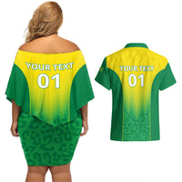 Personalized Brazil 2024 Couples Matching Off Shoulder Short Dress and Hawaiian Shirt Selecao Brasileira - Wonder Print Shop