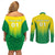 Personalized Brazil 2024 Couples Matching Off Shoulder Short Dress and Long Sleeve Button Shirt Selecao Brasileira - Wonder Print Shop