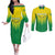Personalized Brazil 2024 Couples Matching Off The Shoulder Long Sleeve Dress and Long Sleeve Button Shirt Selecao Brasileira