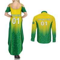 Personalized Brazil 2024 Couples Matching Summer Maxi Dress and Long Sleeve Button Shirt Selecao Brasileira - Wonder Print Shop