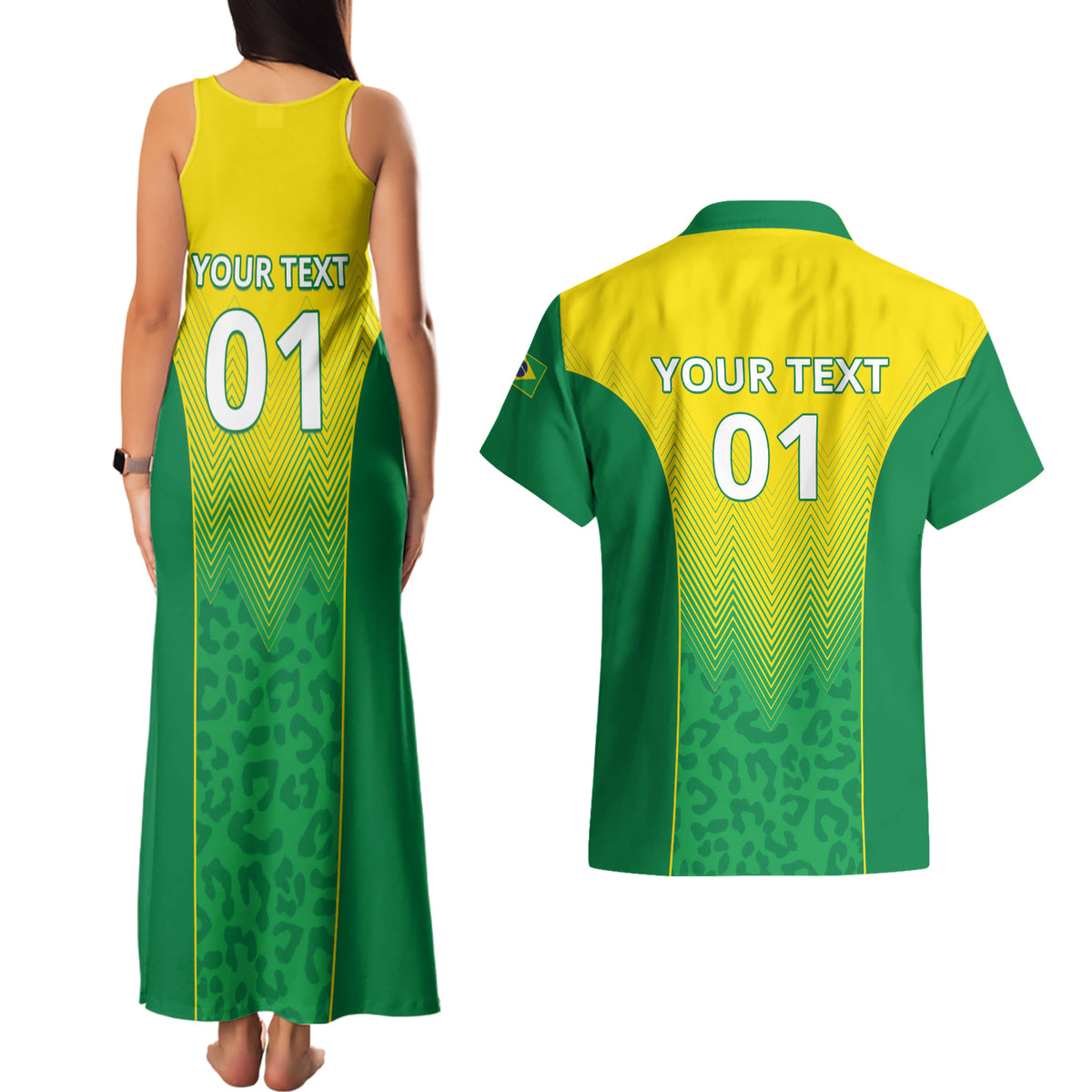 Personalized Brazil 2024 Couples Matching Tank Maxi Dress and Hawaiian Shirt Selecao Brasileira - Wonder Print Shop