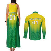 Personalized Brazil 2024 Couples Matching Tank Maxi Dress and Long Sleeve Button Shirt Selecao Brasileira - Wonder Print Shop