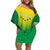 Personalized Brazil 2024 Family Matching Off Shoulder Short Dress and Hawaiian Shirt Selecao Brasileira