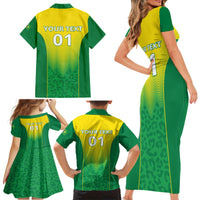 Personalized Brazil 2024 Family Matching Short Sleeve Bodycon Dress and Hawaiian Shirt Selecao Brasileira - Wonder Print Shop
