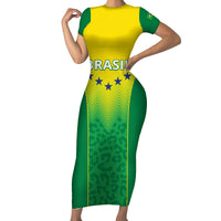 Personalized Brazil 2024 Family Matching Short Sleeve Bodycon Dress and Hawaiian Shirt Selecao Brasileira - Wonder Print Shop
