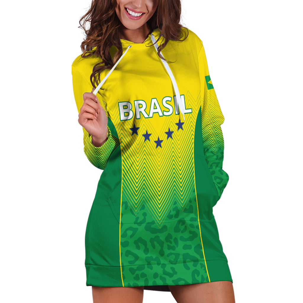 Personalized Brazil 2024 Hoodie Dress Selecao Brasileira - Wonder Print Shop