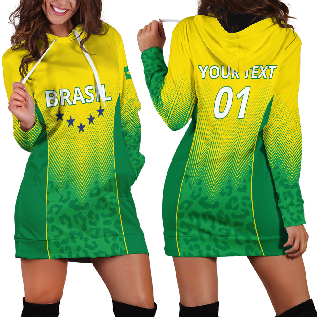 Personalized Brazil 2024 Hoodie Dress Selecao Brasileira - Wonder Print Shop