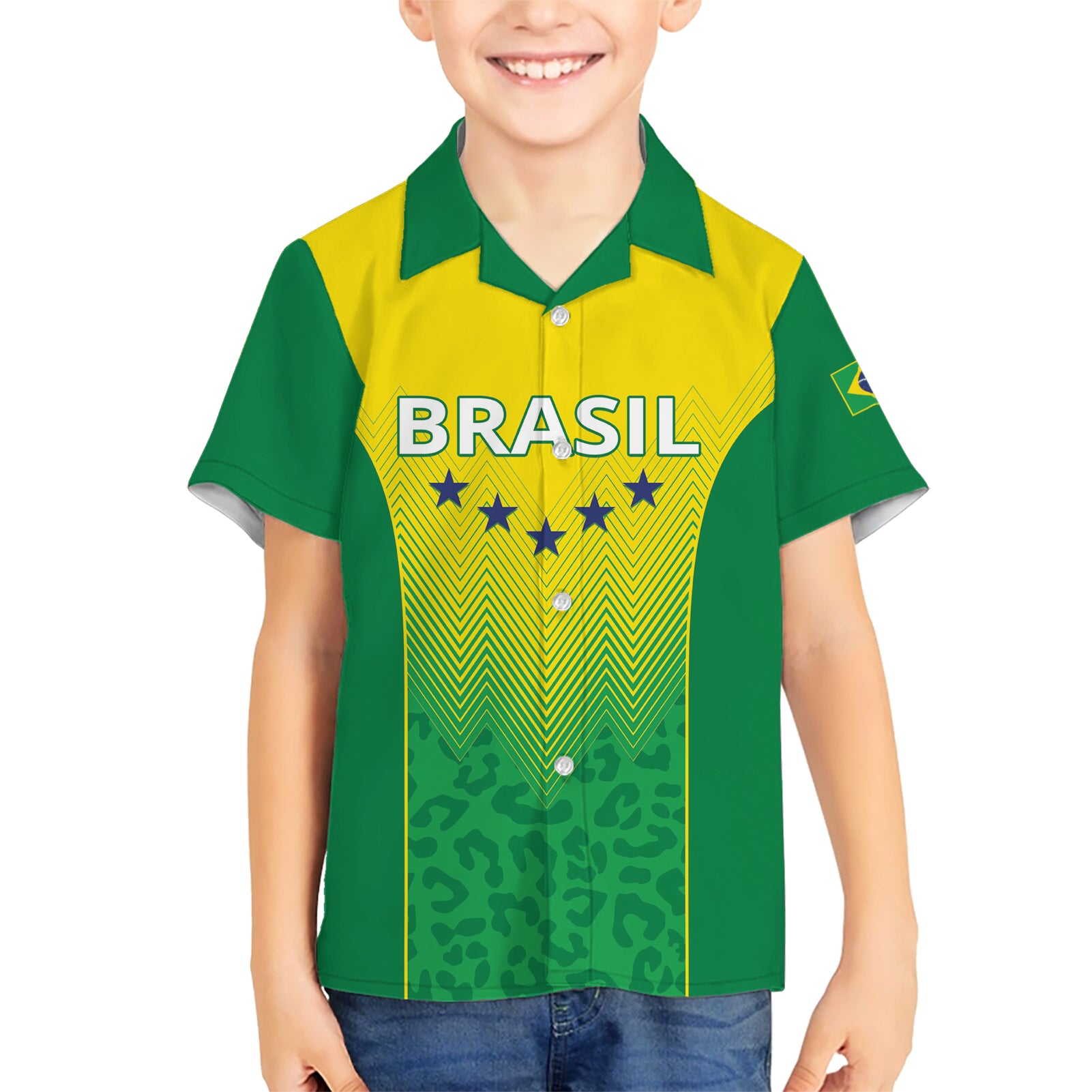 Personalized Brazil 2024 Kid Hawaiian Shirt Selecao Brasileira - Wonder Print Shop