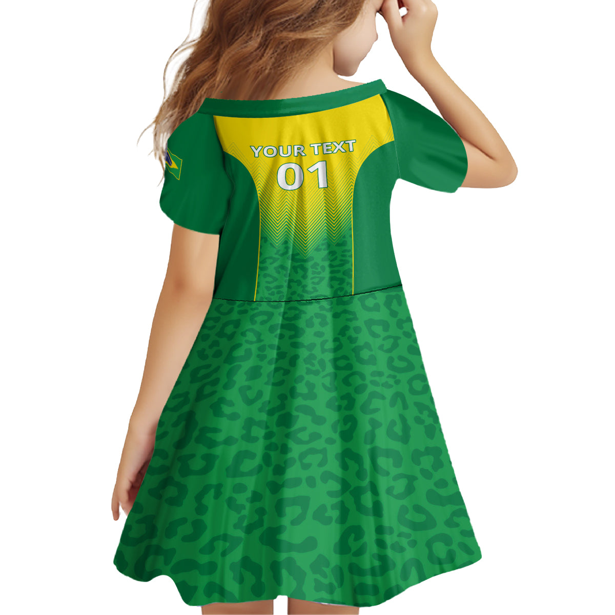 Personalized Brazil 2024 Kid Short Sleeve Dress Selecao Brasileira - Wonder Print Shop