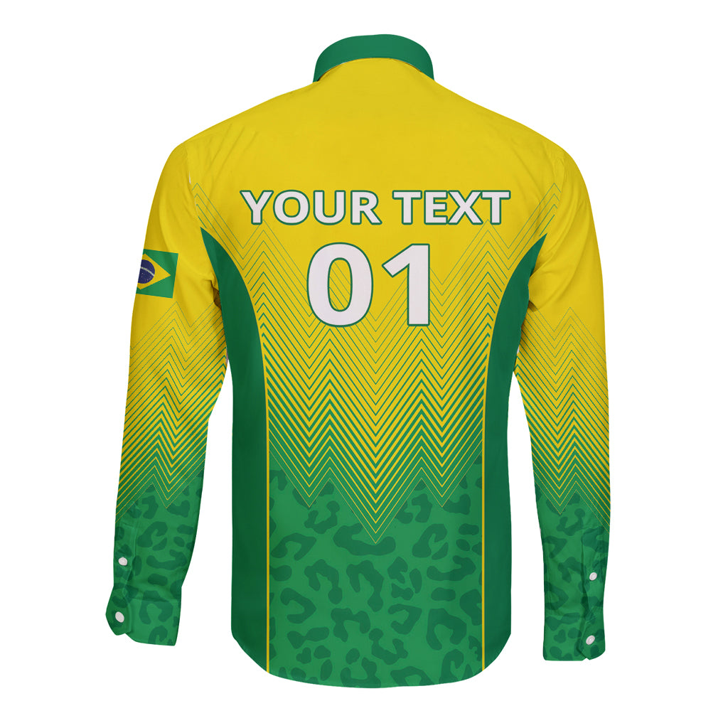 Personalized Brazil 2024 Long Sleeve Button Shirt Selecao Brasileira - Wonder Print Shop