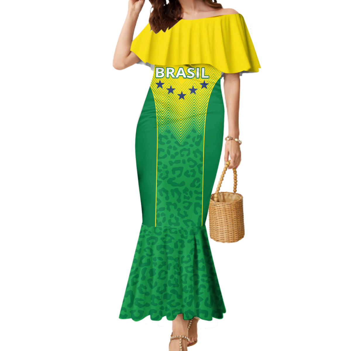 Personalized Brazil 2024 Mermaid Dress Selecao Brasileira - Wonder Print Shop