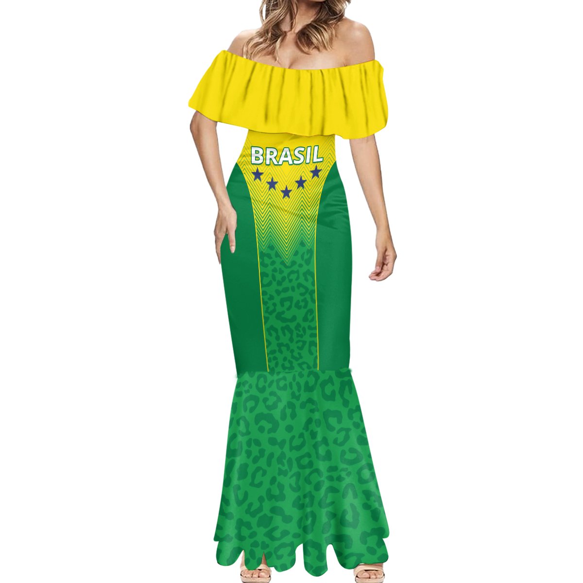 Personalized Brazil 2024 Mermaid Dress Selecao Brasileira - Wonder Print Shop