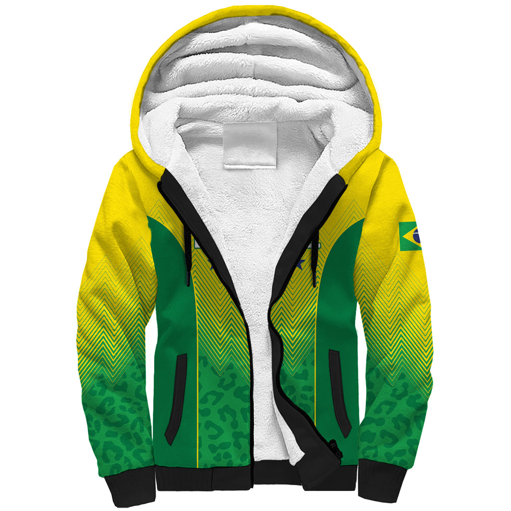 Personalized Brazil 2024 Sherpa Hoodie Selecao Brasileira - Wonder Print Shop