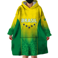 Personalized Brazil 2024 Wearable Blanket Hoodie Selecao Brasileira - Wonder Print Shop