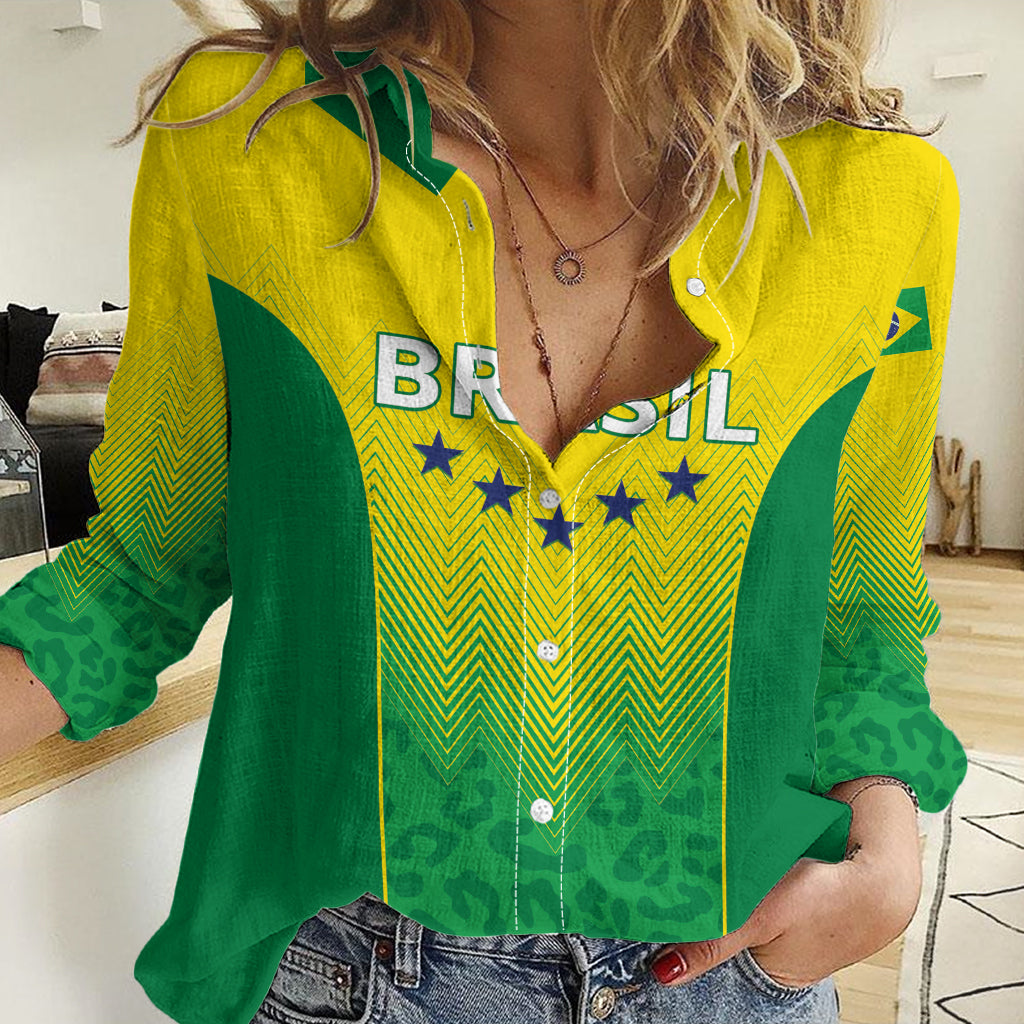 Personalized Brazil 2024 Women Casual Shirt Selecao Brasileira - Wonder Print Shop