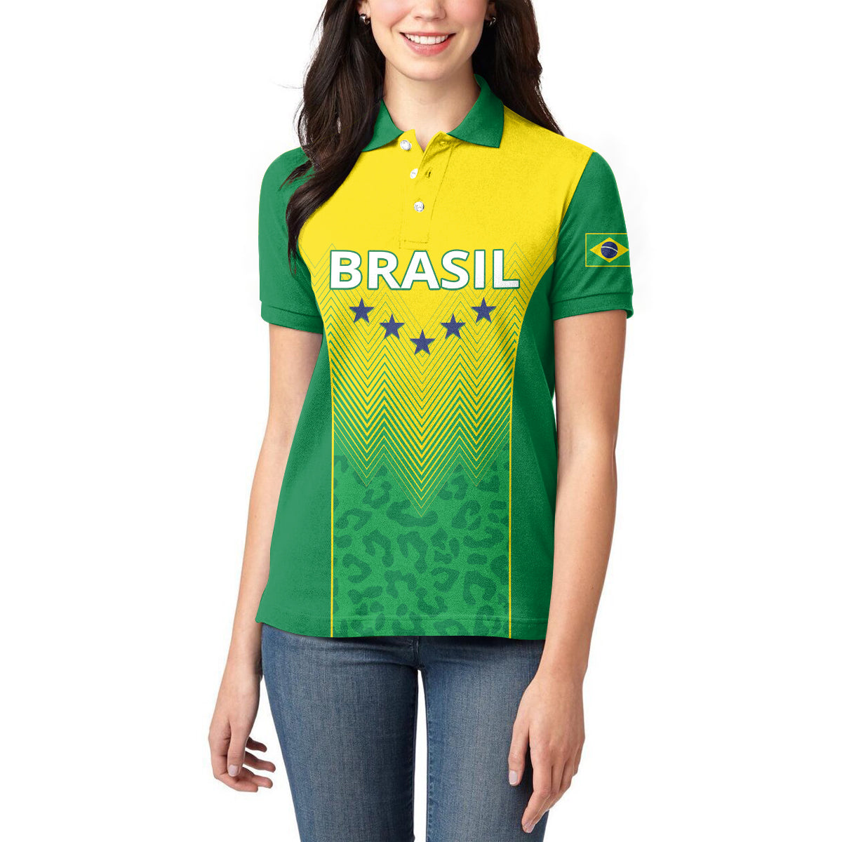 Personalized Brazil 2024 Women Polo Shirt Selecao Brasileira - Wonder Print Shop