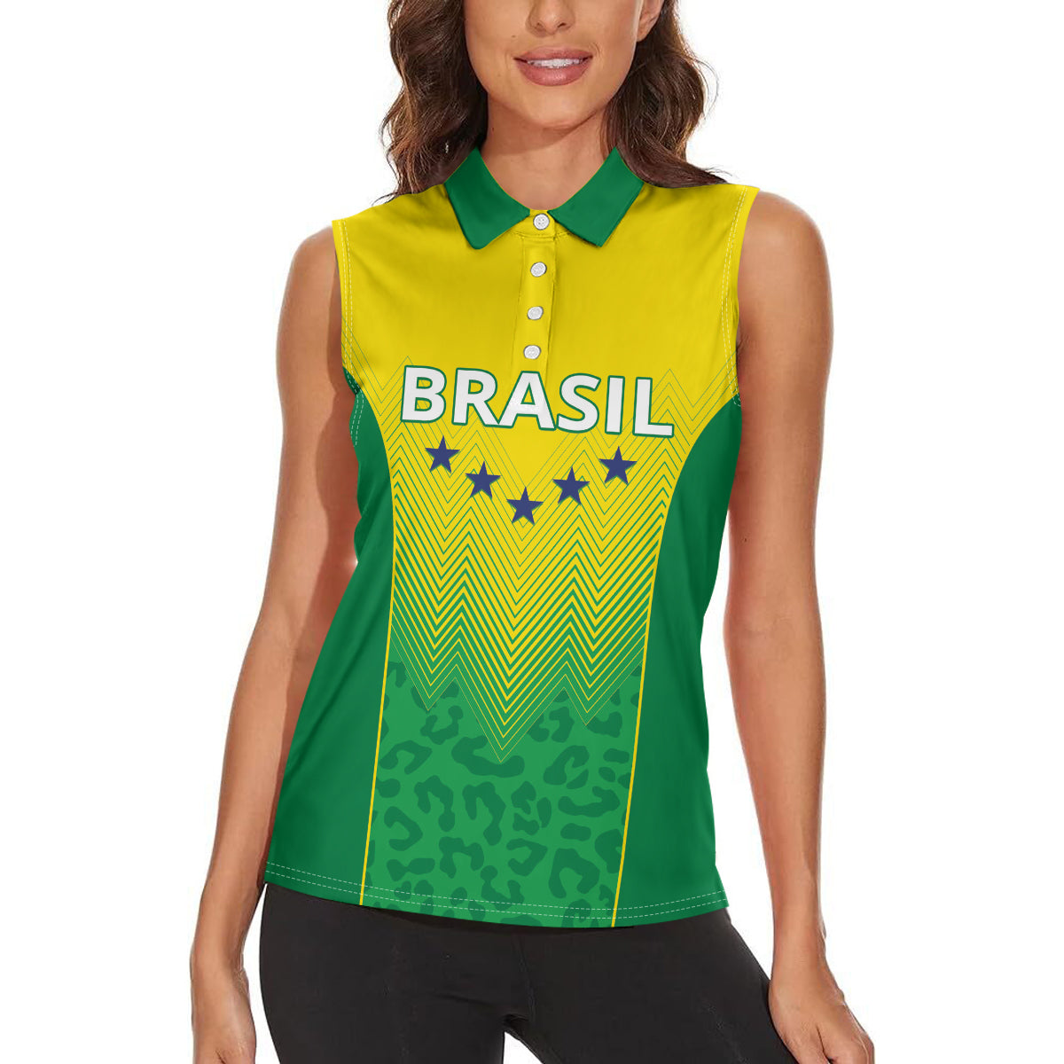 Personalized Brazil 2024 Women Sleeveless Polo Shirt Selecao Brasileira - Wonder Print Shop