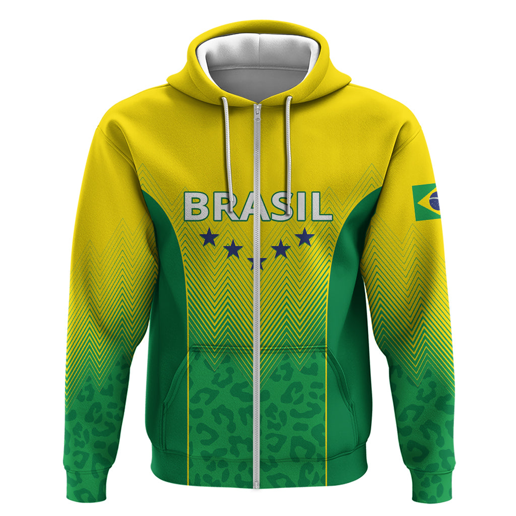 Personalized Brazil 2024 Zip Hoodie Selecao Brasileira - Wonder Print Shop