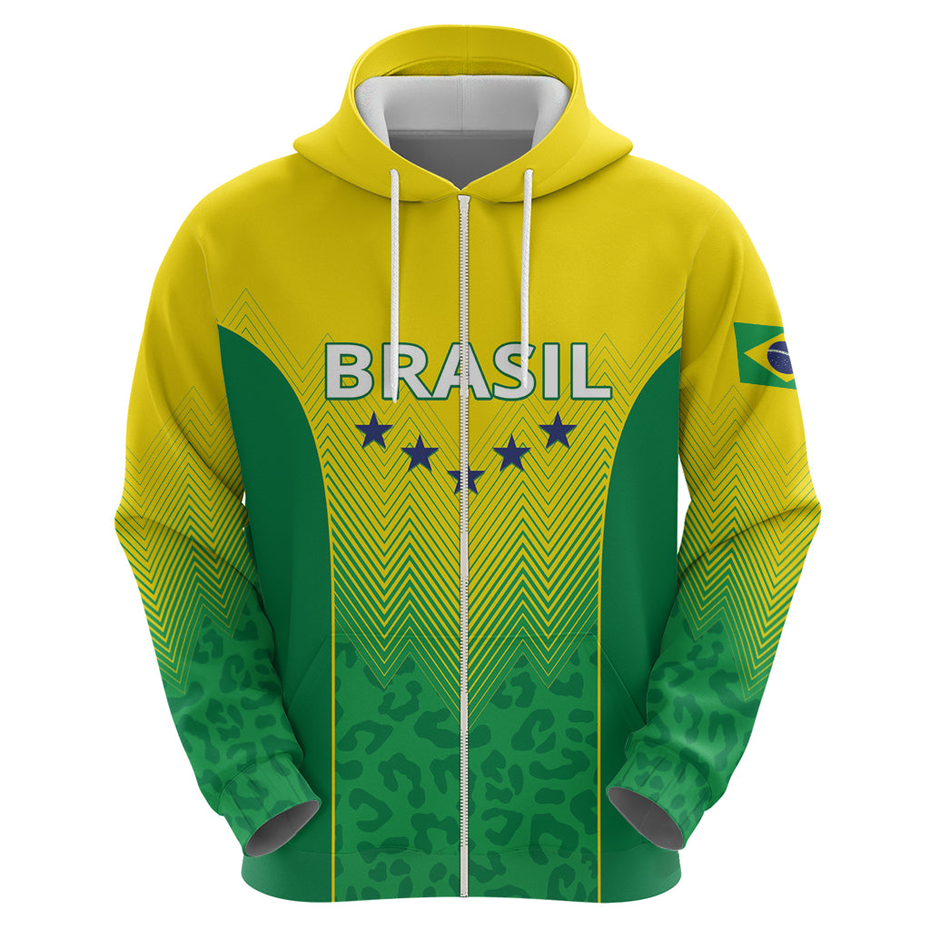 Personalized Brazil 2024 Zip Hoodie Selecao Brasileira - Wonder Print Shop