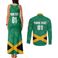 Personalized Jamaica 2024 Couples Matching Tank Maxi Dress and Long Sleeve Button Shirt Jumieka Reggae Boyz - Wonder Print Shop