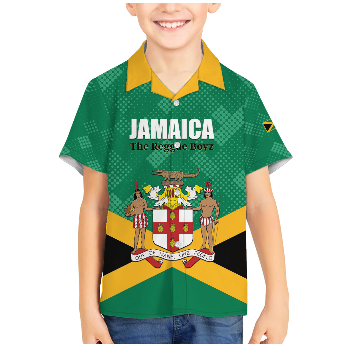 Personalized Jamaica 2024 Family Matching Mermaid Dress and Hawaiian Shirt Jumieka Reggae Boyz - Wonder Print Shop