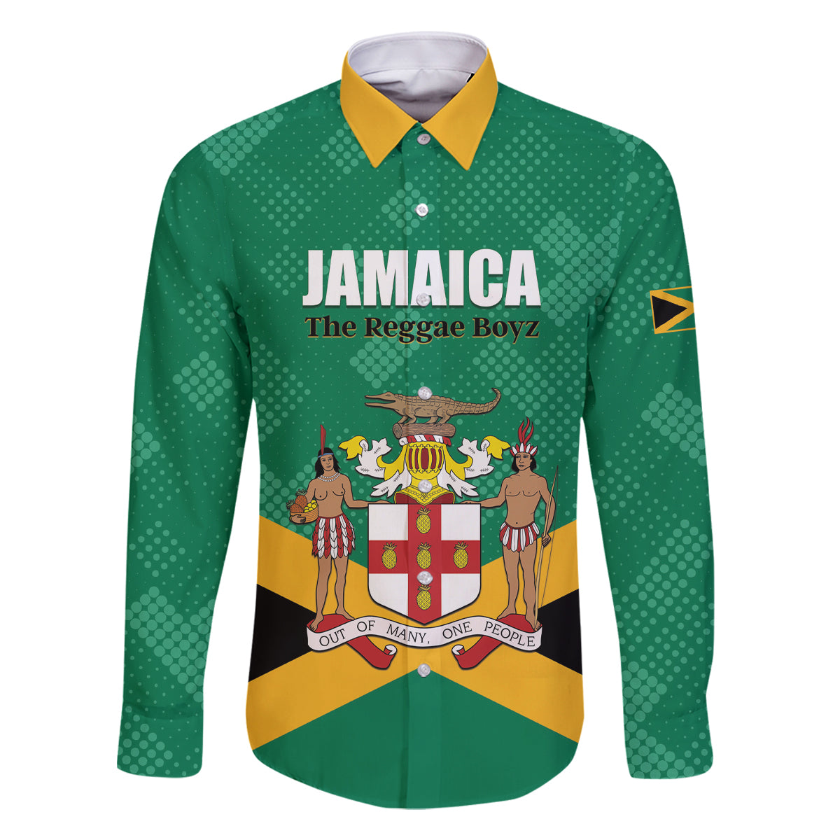 Personalized Jamaica 2024 Family Matching Off Shoulder Maxi Dress and Hawaiian Shirt Jumieka Reggae Boyz - Wonder Print Shop