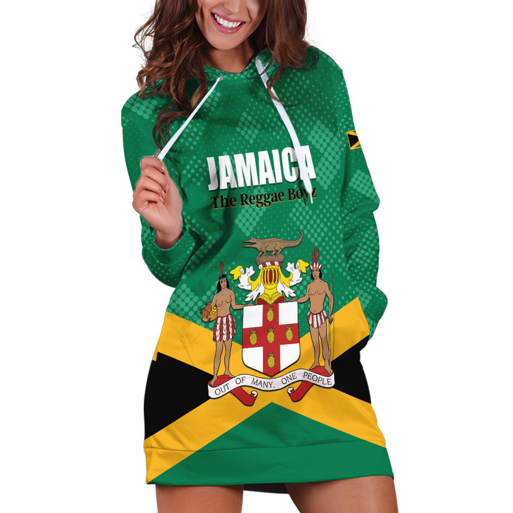 Personalized Jamaica 2024 Hoodie Dress Jumieka Reggae Boyz - Wonder Print Shop