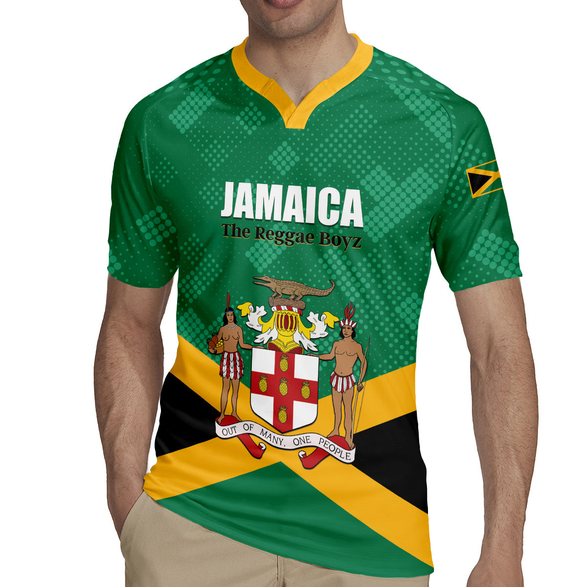 Personalized Jamaica 2024 Rugby Jersey Jumieka Reggae Boyz - Wonder Print Shop