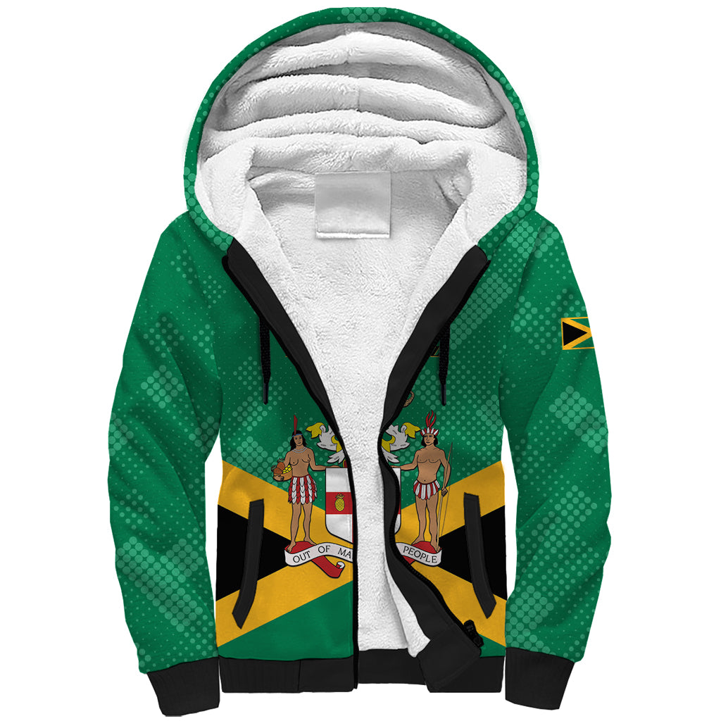 Personalized Jamaica 2024 Sherpa Hoodie Jumieka Reggae Boyz - Wonder Print Shop