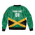 Personalized Jamaica 2024 Sleeve Zip Bomber Jacket Jumieka Reggae Boyz - Wonder Print Shop