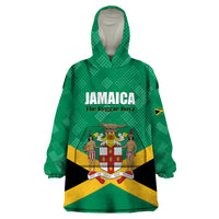 Personalized Jamaica 2024 Wearable Blanket Hoodie Jumieka Reggae Boyz - Wonder Print Shop