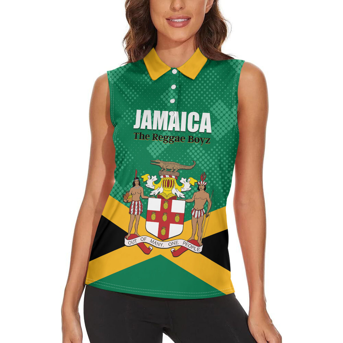 Personalized Jamaica 2024 Women Sleeveless Polo Shirt Jumieka Reggae Boyz - Wonder Print Shop