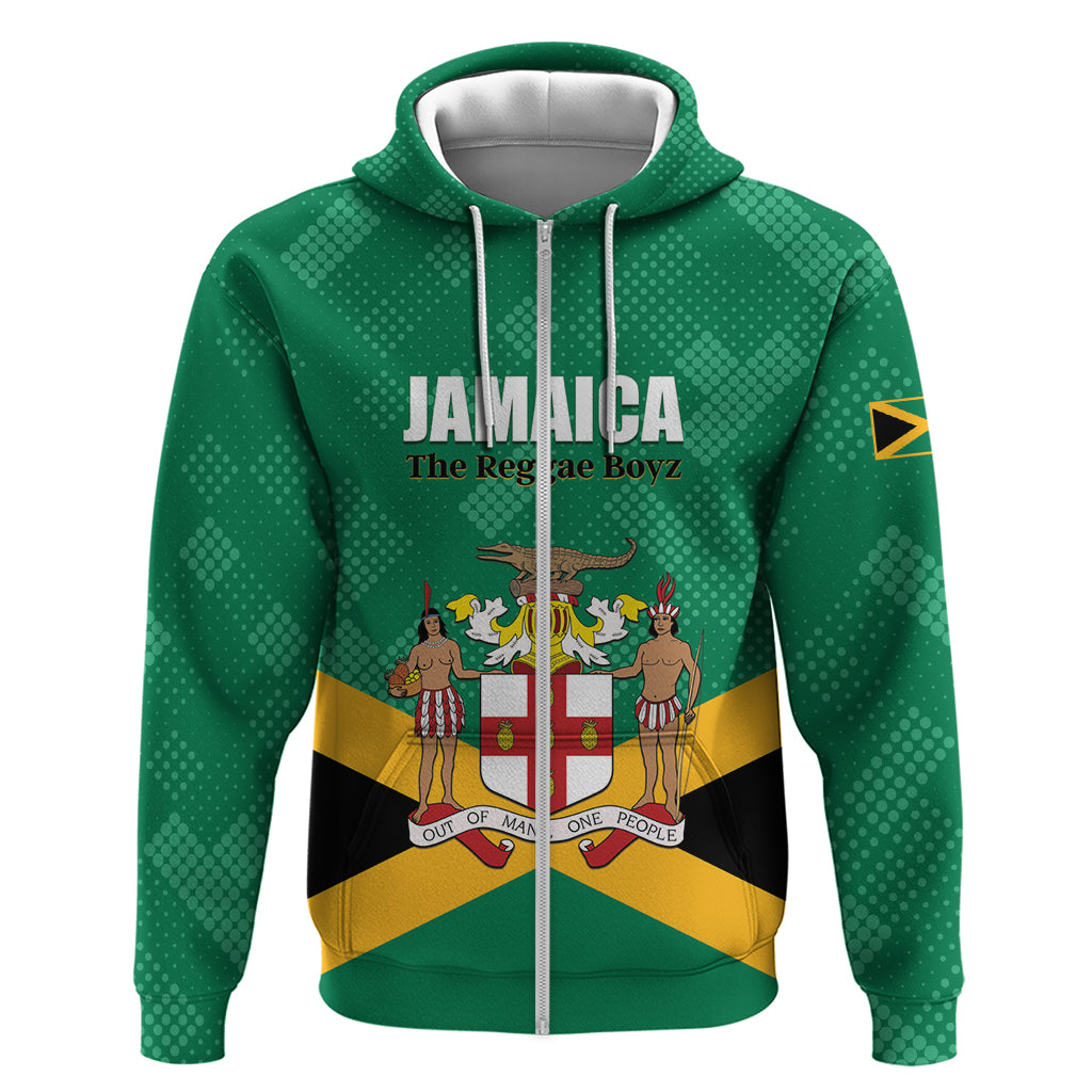 Personalized Jamaica 2024 Zip Hoodie Jumieka Reggae Boyz