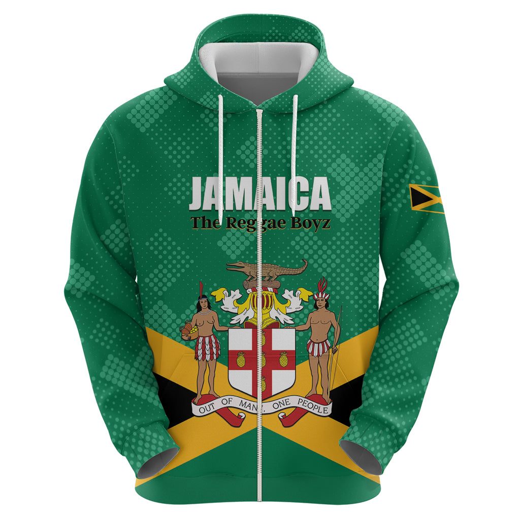 Personalized Jamaica 2024 Zip Hoodie Jumieka Reggae Boyz - Wonder Print Shop