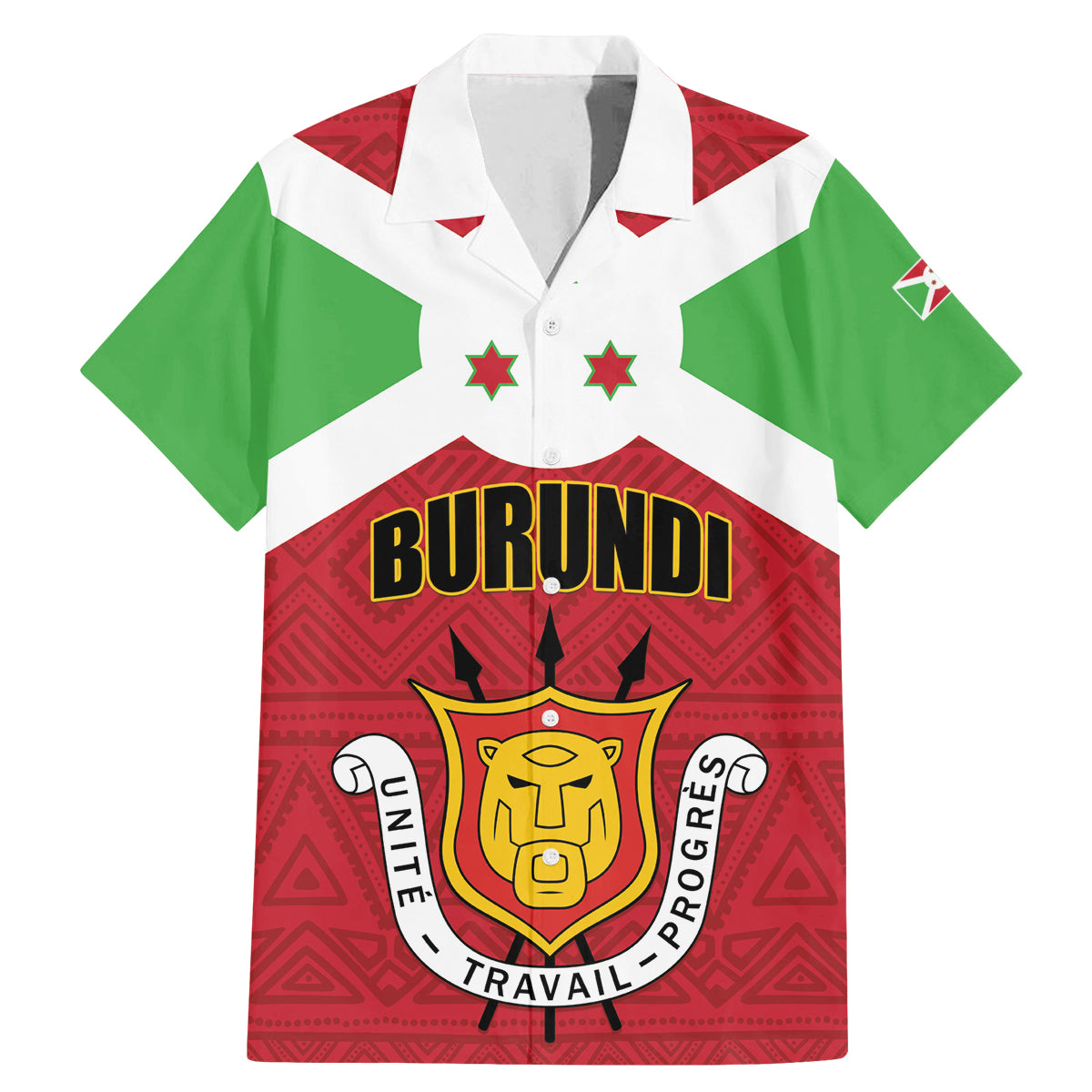 Personalized Burundi Family Matching Mermaid Dress and Hawaiian Shirt Coat Of Arms African Pattern - Wonder Print Shop