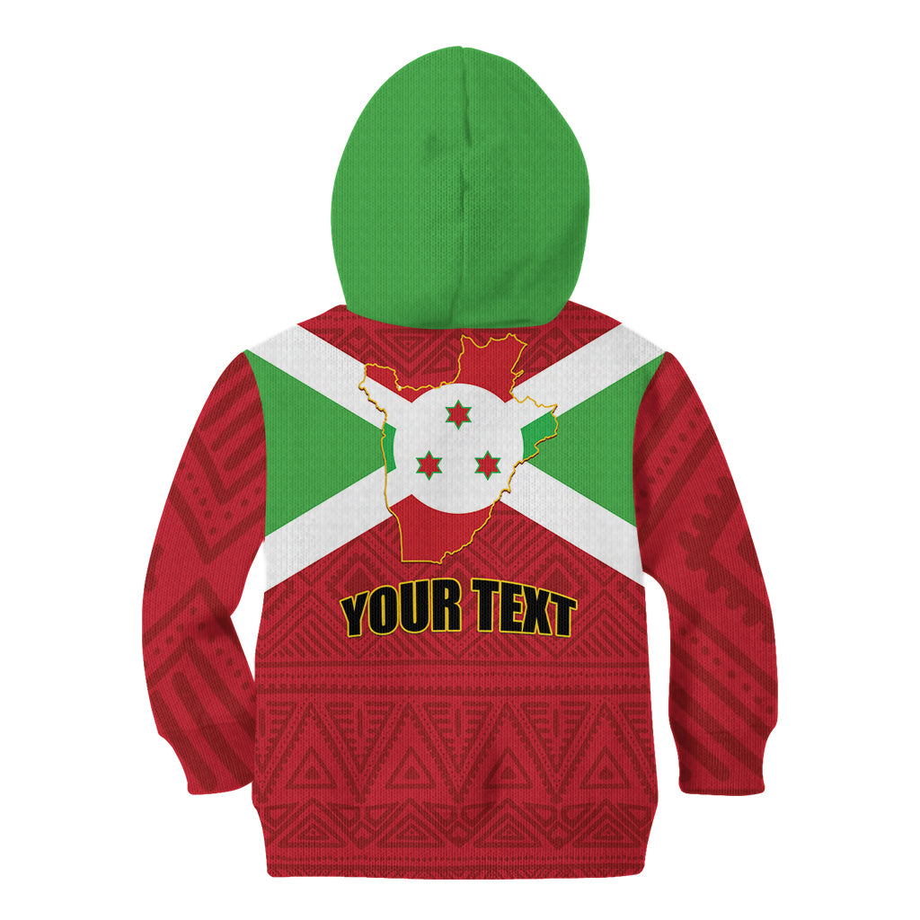 Personalized Burundi Kid Hoodie Coat Of Arms African Pattern - Wonder Print Shop
