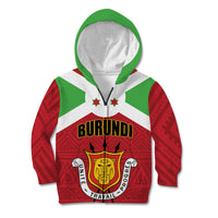 Personalized Burundi Kid Hoodie Coat Of Arms African Pattern - Wonder Print Shop