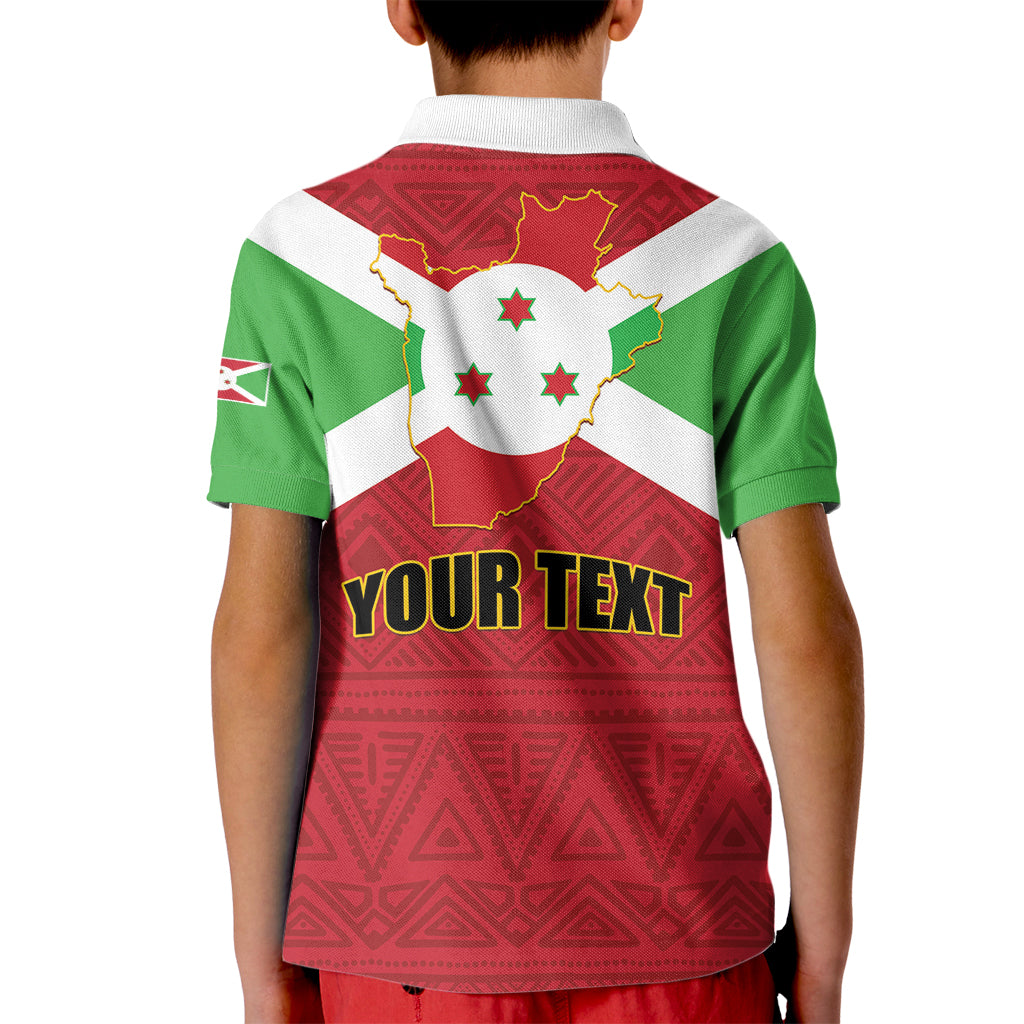 Personalized Burundi Kid Polo Shirt Coat Of Arms African Pattern - Wonder Print Shop