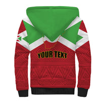 Personalized Burundi Sherpa Hoodie Coat Of Arms African Pattern - Wonder Print Shop