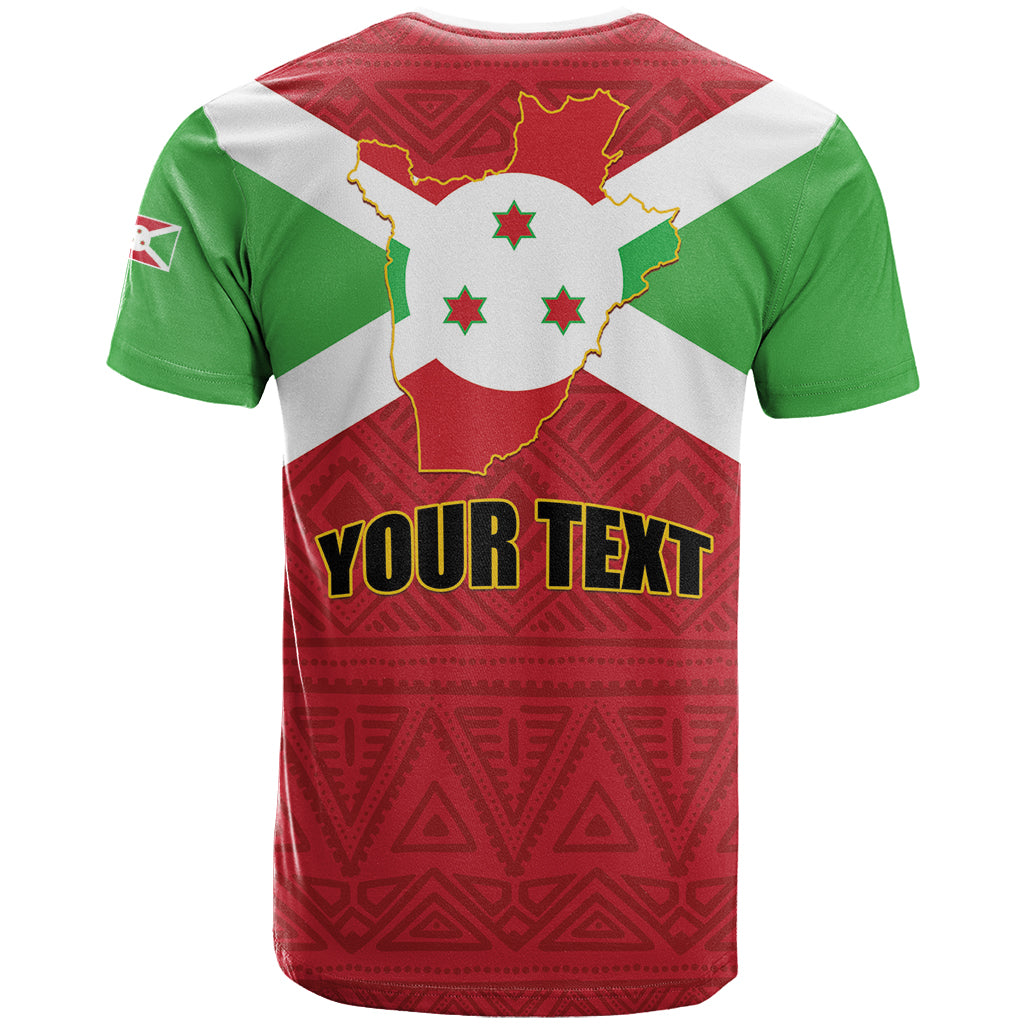 Personalized Burundi T Shirt Coat Of Arms African Pattern - Wonder Print Shop