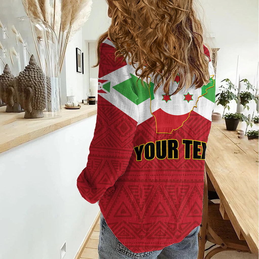 Personalized Burundi Women Casual Shirt Coat Of Arms African Pattern - Wonder Print Shop